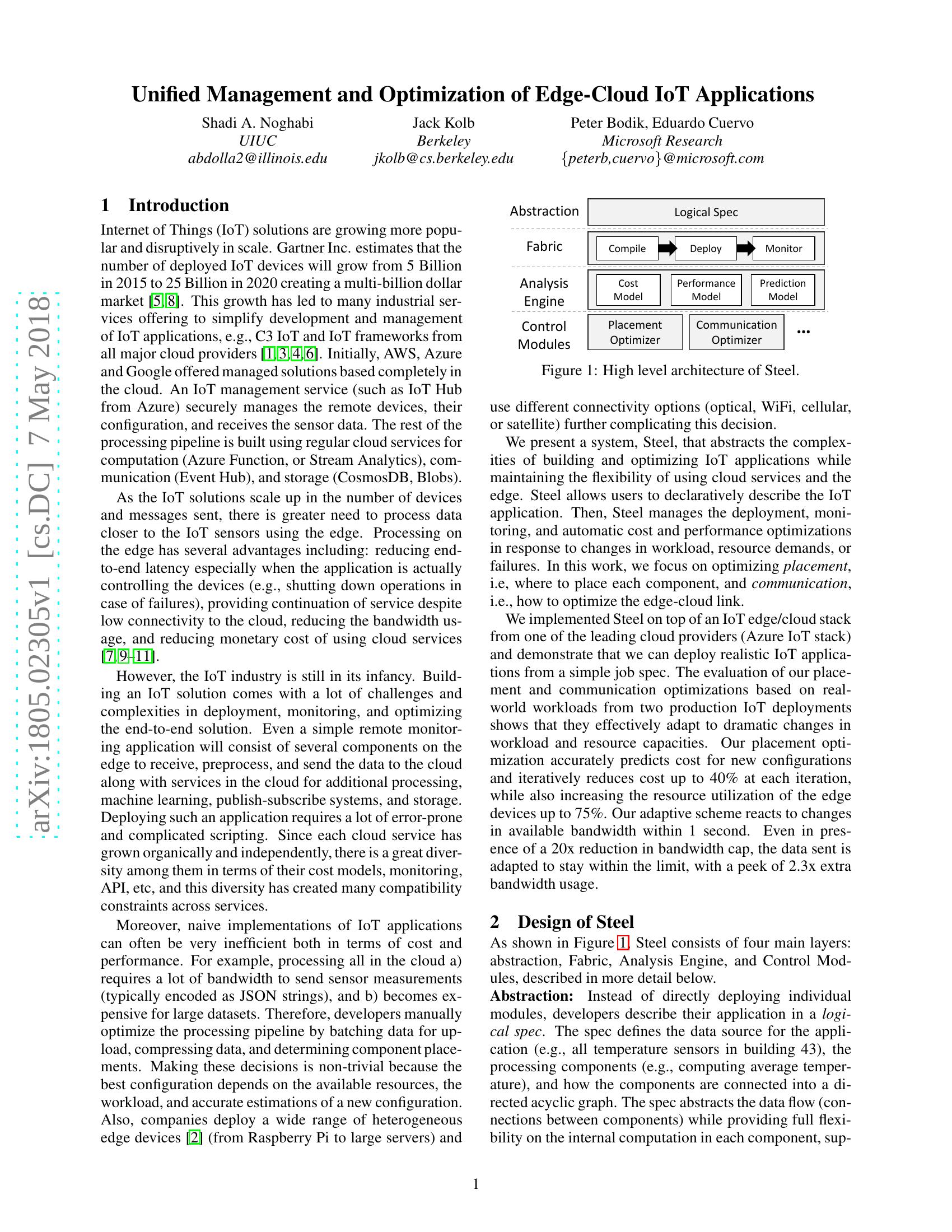Preview for Unified management and optimization of edge-cloud iot applications